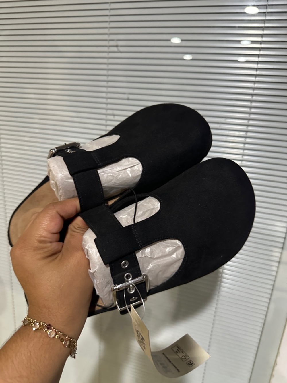 Black Mary Jane Buckle Clogs